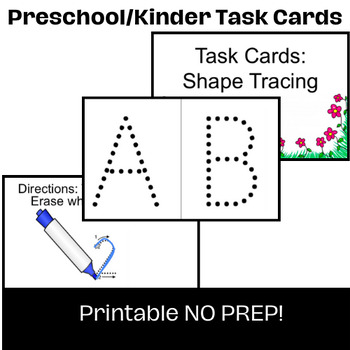 Preview of Math and Letter Tracing Task Cards