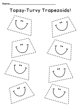 FREEBIE!! Tracing Topsy-Turvy Trapezoids by Gable's Kinder Korner