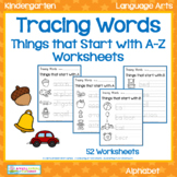 Tracing Words - Things that Start with A-Z