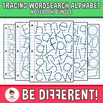 Preview of Tracing Wordsearch Alphabet Clipart Notebook Bundle Motor Skills Pencil Control