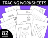 Tracing Worksheets: Jumbo Alphabet, Numbers and Shapes for