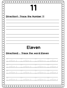 Preview of Tracing Writing and Coloring Numbers pdf