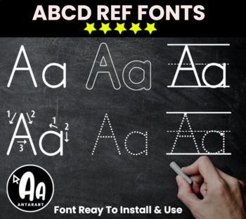 Preview of Tracing alphabet font bundle - D'Nealian Print Letter formation font
