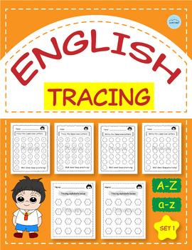 Preview of Tracing alphabet worksheet, Lowercase Uppercase Alphabet Tracing (Set1)
