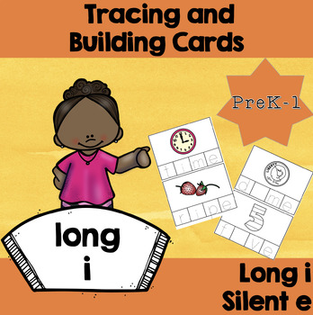 Preview of Long I CVCe or Silent E Centers Tracing and Word Building With Easel Activity