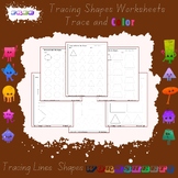 Tracing and coloring shapes Worksheets