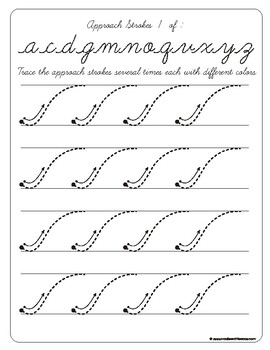 Preview of Montessori Tracing, approach cursive letters. A to Z