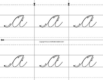 Preview of Montessori Tracing big cursive letters. Repeated. A to Z