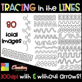 Preview of Tracing in the Lines Clip Art Set ❤️ Fine Motor