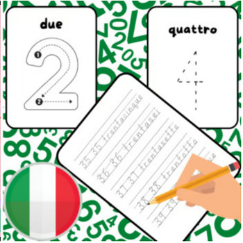 Preview of Tracing italian numbers Handwriting tracing worksheets