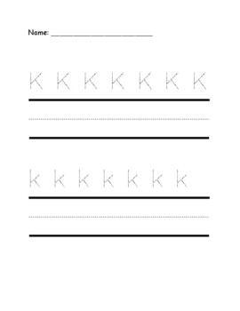 Tracing letters K-T by Atlas Learning Resources | TPT