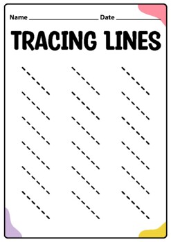 Tracing lines worksheet, Slanting Line Worksheet for Kids, Printable PDF