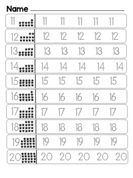 Tracing number 1-20 and Fill In the Missing Number 1-20 by Thegift studio