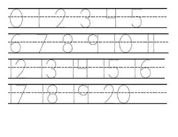 trace numbers 0 20 by mrs c rodriguez teachers pay teachers