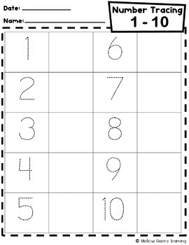 Tracing numbers 1-10 and 1-20 Worksheets SET3, Writing Number Practice ...