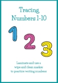 Tracing numbers 1-10 worksheet