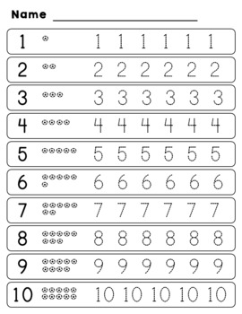 Tracing numbers 1-20 and fill in the missing Numbers 1-20 by Darun Studio