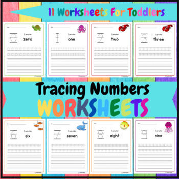 Preview of Tracing numbers From 0 To 10 For Toddlers