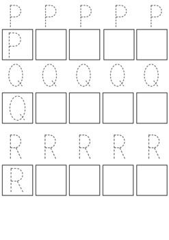 Preview of Tracing of letter P/Q/R