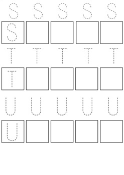 Preview of Tracing of letter S/T/U