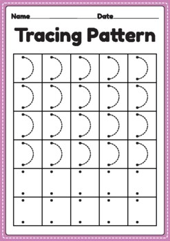 tracing pattern curve lines worksheet for kindergarten preschool montessori