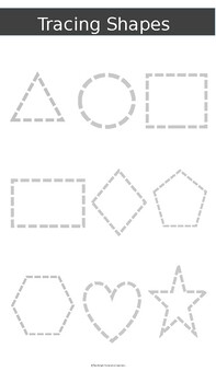 Preview of Tracing shapes- task cards, booklet and traceable pages