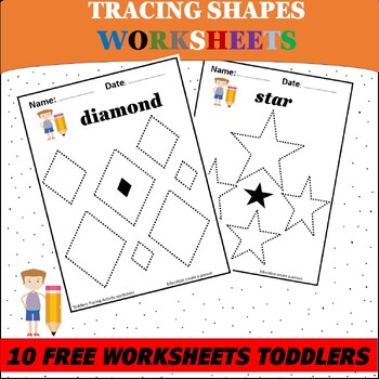 Preview of Tracing shapes worksheets for toddlers