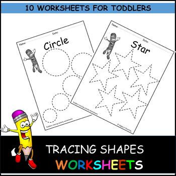 Preview of Tracing shapes worksheets for toddlers