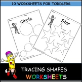 Tracing shapes worksheets for toddlers