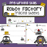 Fine motor skills - tracing practice - Robots worksheets -