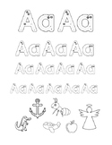 Tracing the ABCs with Pictures Printable PDF Handwriting Alphabet