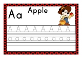 Tracing upper and lowercase letters in halloween mickey