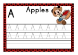 Tracing uppercase alphabet with Mickey mouse