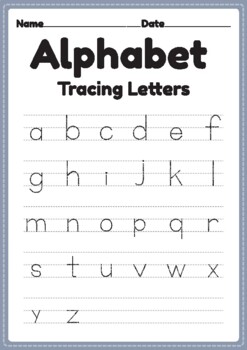 Tracing worksheet of alphabet letters for kindergarten and preschool kids