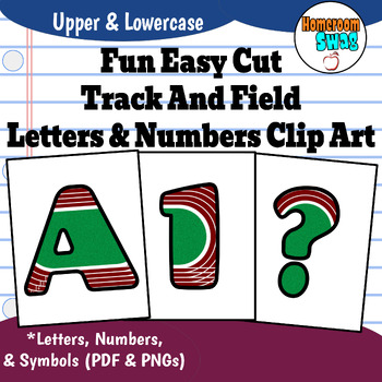 Preview of Track And Field Easy Print and Cut Bulletin Board Letters and Numbers Clip Art