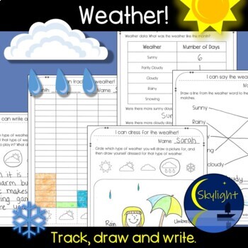 Track, Draw and Write the Weather Science Worksheets by Skylight Resources