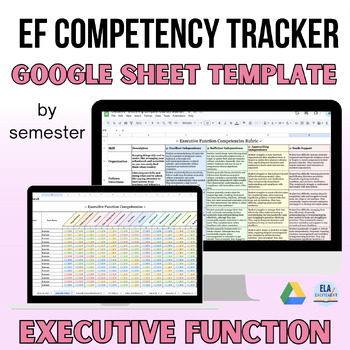 Preview of Track Executive Function Competencies by Semester | GOOGLE SHEETS