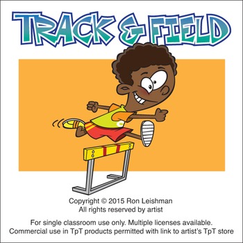 Track & Field Cartoon Clipart by Ron Leishman Digital Toonage | TPT
