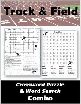 Track Field Vocabulary Crossword Puzzle Word Search Combo TPT