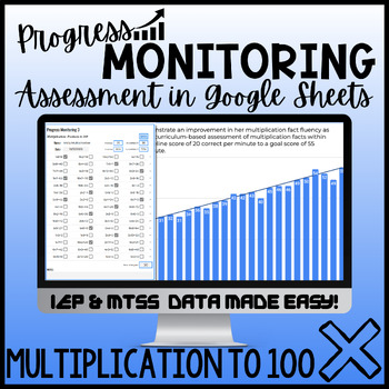 Preview of Track Multiplication Facts: Assessment in Google Sheets™ - Easy Data Collection!