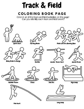 Preview of Track and Field Coloring Worksheet