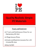 Track and Field Unit - 2 Lesson Plans PDF - Elementary PE