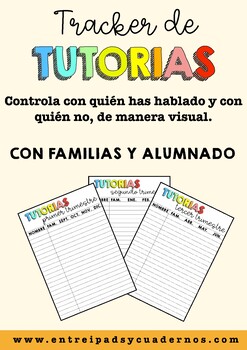 Preview of Tracker de tutorías con familias y alumnado. Inserto para la agenda/cuaderno.