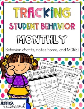 Tracking Student Behavior - Monthly Behavior Charts and MORE | TpT