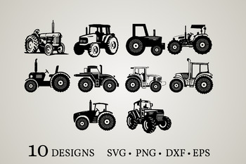 Download Tractor Bundle Svg Tractor Svg Tractor Silhouette Farm Tractor Svg Farm Svg