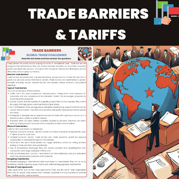 Preview of Trade Barriers and Tariffs  Reading Comprehension | International Trade
