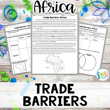 Preview of Trade Barriers in Africa Reading Packet (SS7E2, SS7E2b) GSE Aligned