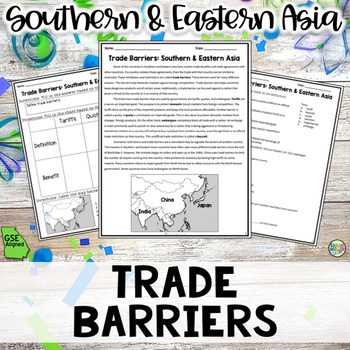 Preview of Trade Barriers in Southern & Eastern Asia Reading Packet (SS7E8, SS7E8b) GSE