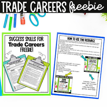 Preview of Trade Careers Freebie Free Lesson Plan Student Career Exploration Activity