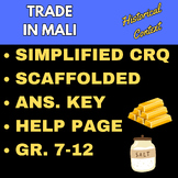 Trade in Mali - Gold/Salt Trade - Historical Context CRQ (